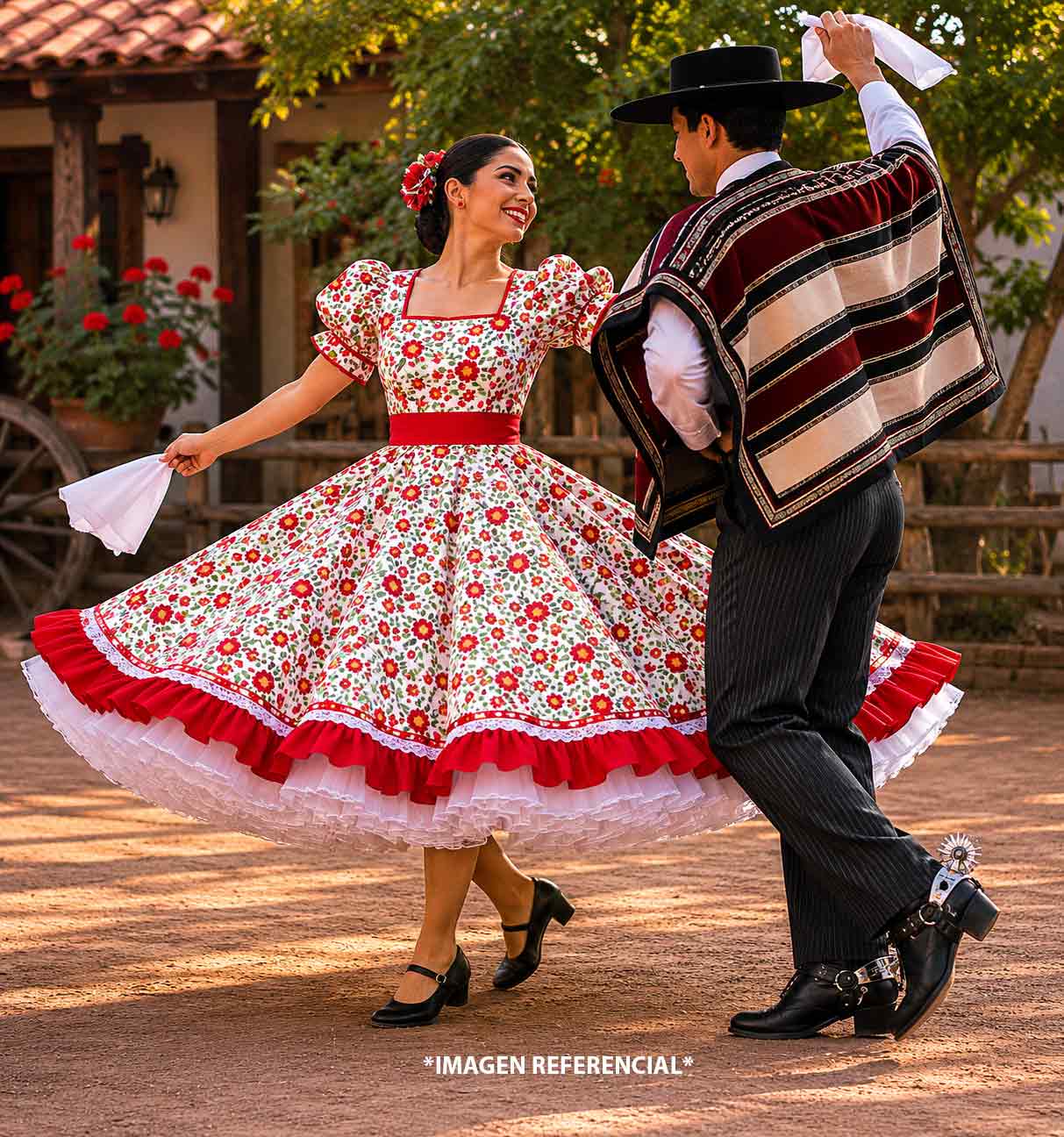 bi-strech-floreado-para-huaso Tela Bi Strech Floreado 150 cm | Ideal para Vestidos de Huasa - Imagen 1